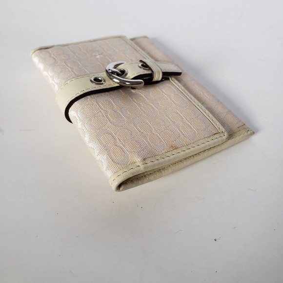 COACH Purse Card Wallet Cream White Leather Mini CC Monogram Small 4x3 Envelope - Picture 8 of 8